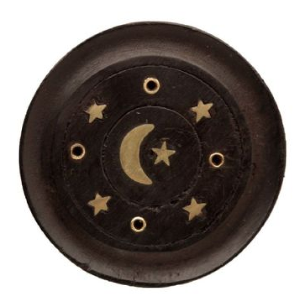 Incense Holder Mango wood round sml